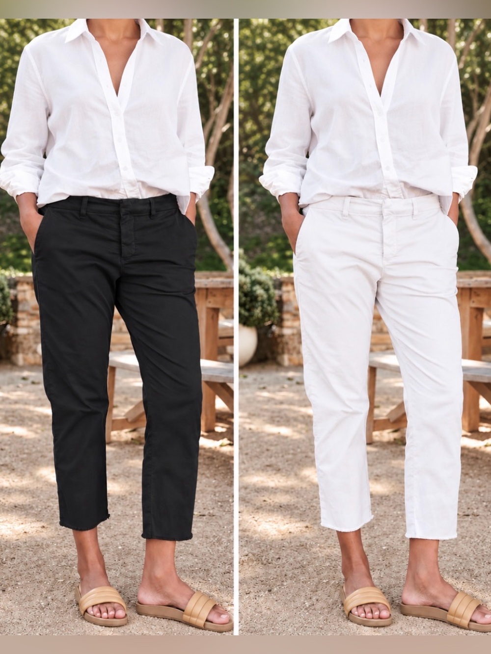 Frank & Eileen 2 Pair Lot Wicklow Italian Chino Pants 4 Black White Crop Neutral
